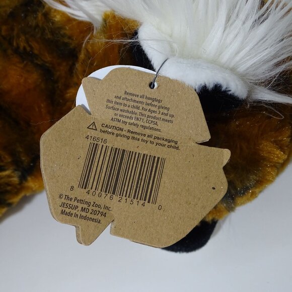 The Petting Zoo Tiger Plush Hand Puppet Recycled Materials 15 inch Ages 3 & Up N - Picture 10 of 14